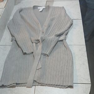 Andrea Behar Women's Ribbed Taupe Cardigan